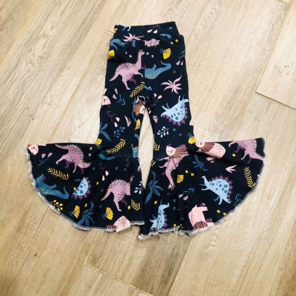 Dinosaur bell bottom pants